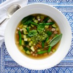 Zucchini & freekeh soup