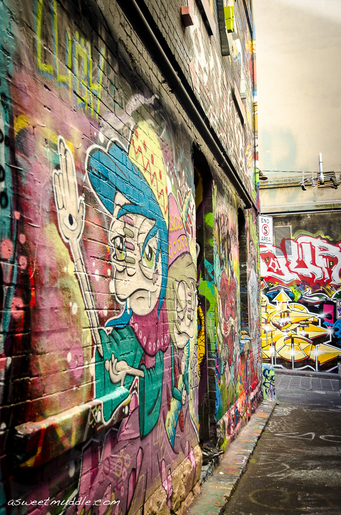 Melbourne laneway graffiti art